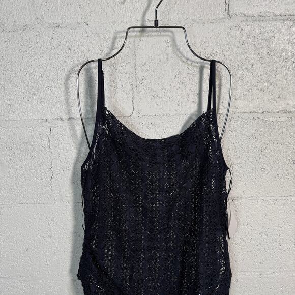 1. State Women's Convertible Tank Dress swim Cover-up navy XL - Picture 2 of 9